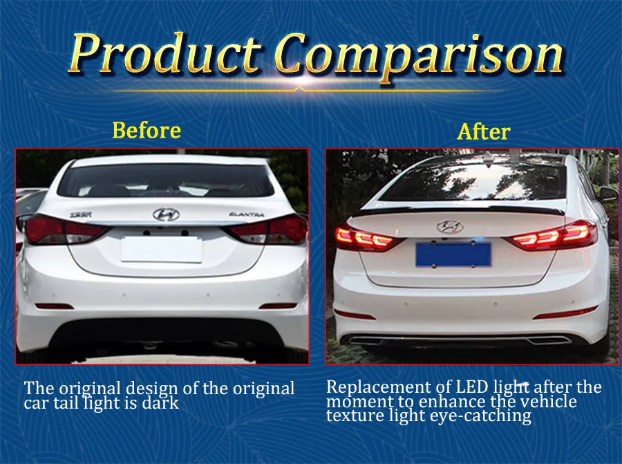 Светодиодный фонарь светильник s в сборе для hyundai Elantra 2012- светодиодный задний фонарь стоп-сигнал заднего хода светильник беспроводной сзади Резервное копирование лампы дневные ходовые огни автомобиля задние светодиодные светильник