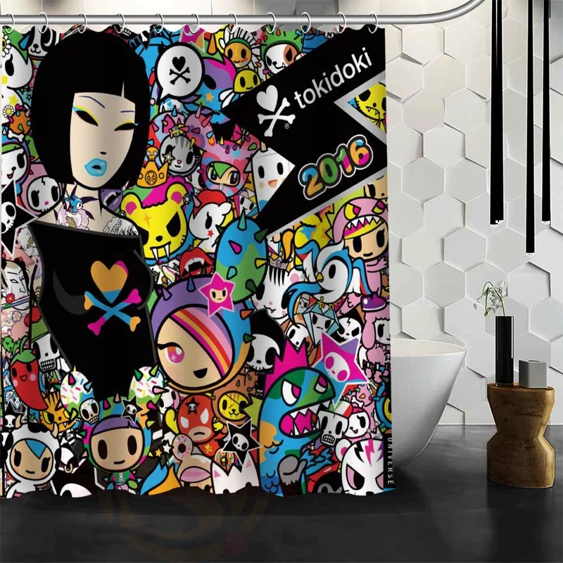 Водонепроницаемая занавеска для душа Tokidoki ванной из полиэстера с защитой от