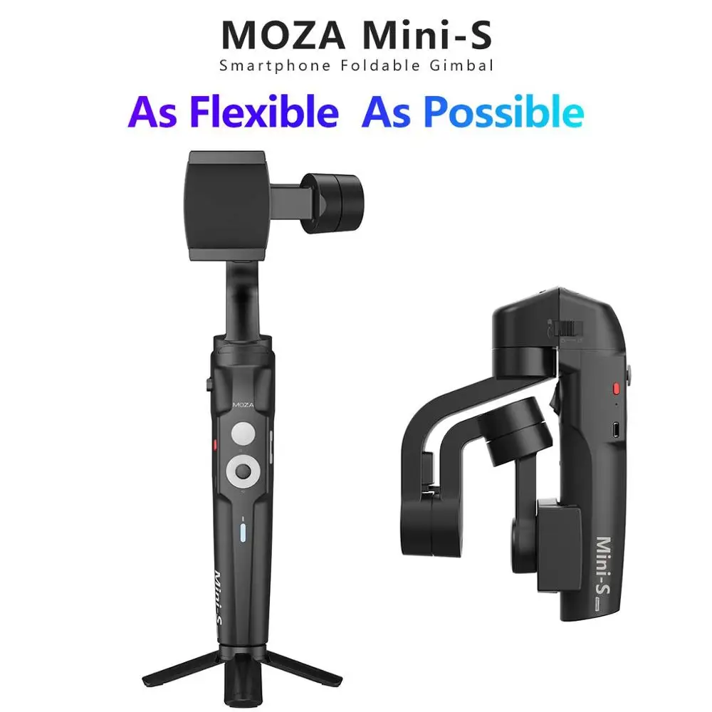 Складной трехосевой стабилизатор Moza Mini-S шарнирный для телефона iPhone X Huawei P30 Samsung