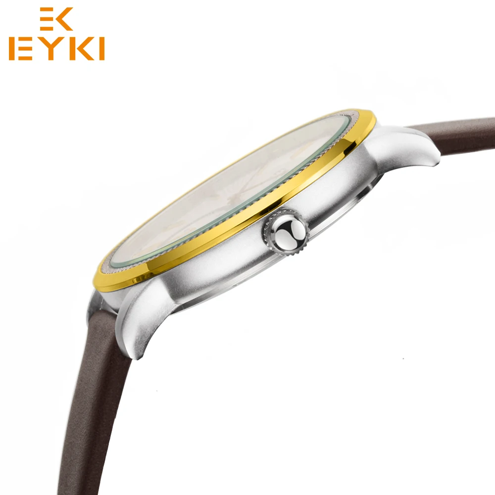EYKI деловые мужские часы лучший бренд роскошный кварцевый механизм из