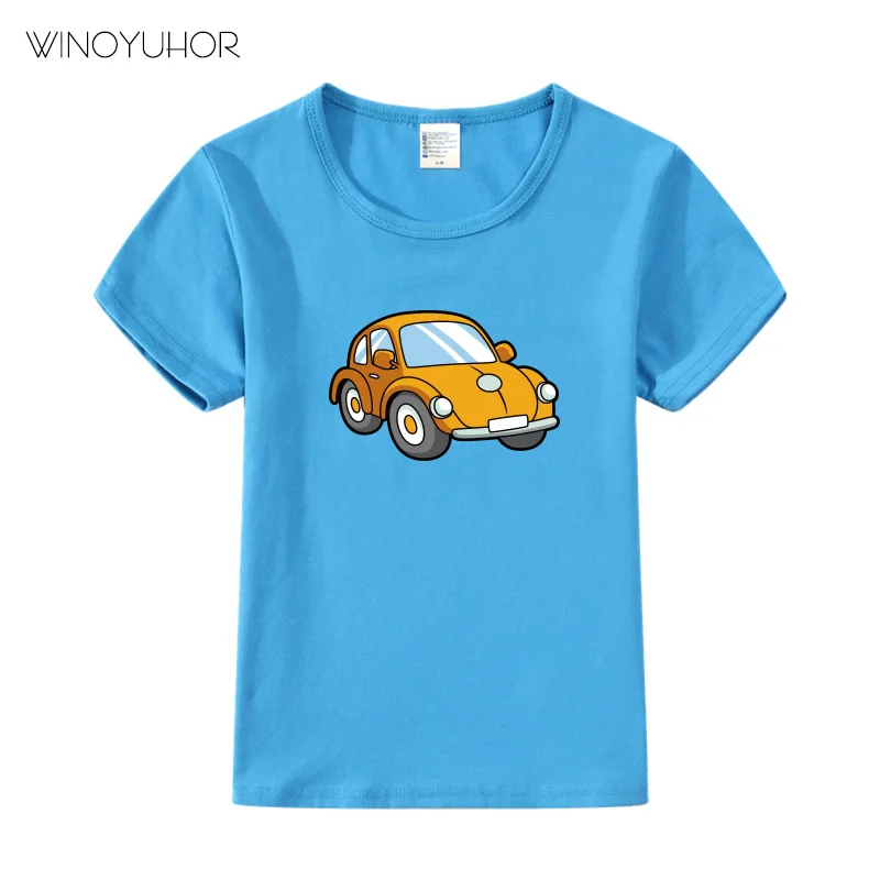 

Retro Cartoon Car Print T Shirts Baby Boys Summer Short Sleeve T Shirts Cotton Children Girls Tees Tops Funny Kids T Shirts