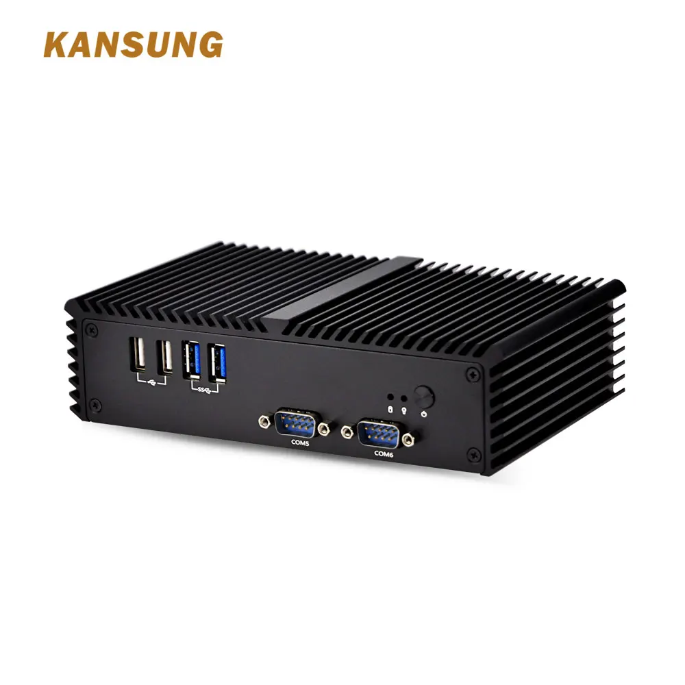 Безвентиляторный мини ПК Linux Windows PC Intel Core I3 4005U 6* COM брандмауэр настольные компьютеры Материнские платы последовательный порт Карманный ПК