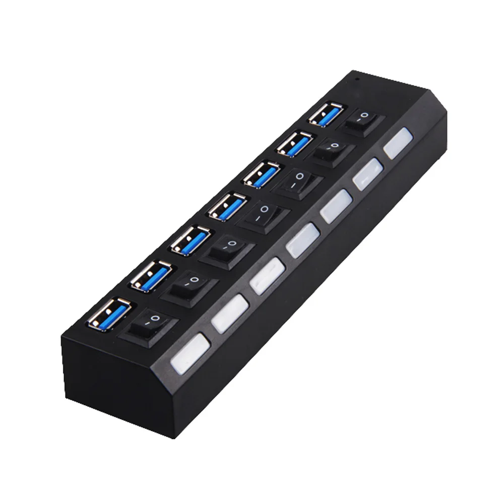 Высокоскоростной концентратор USB 3 0 5 Гбит/с 7 портов с переключателем питания