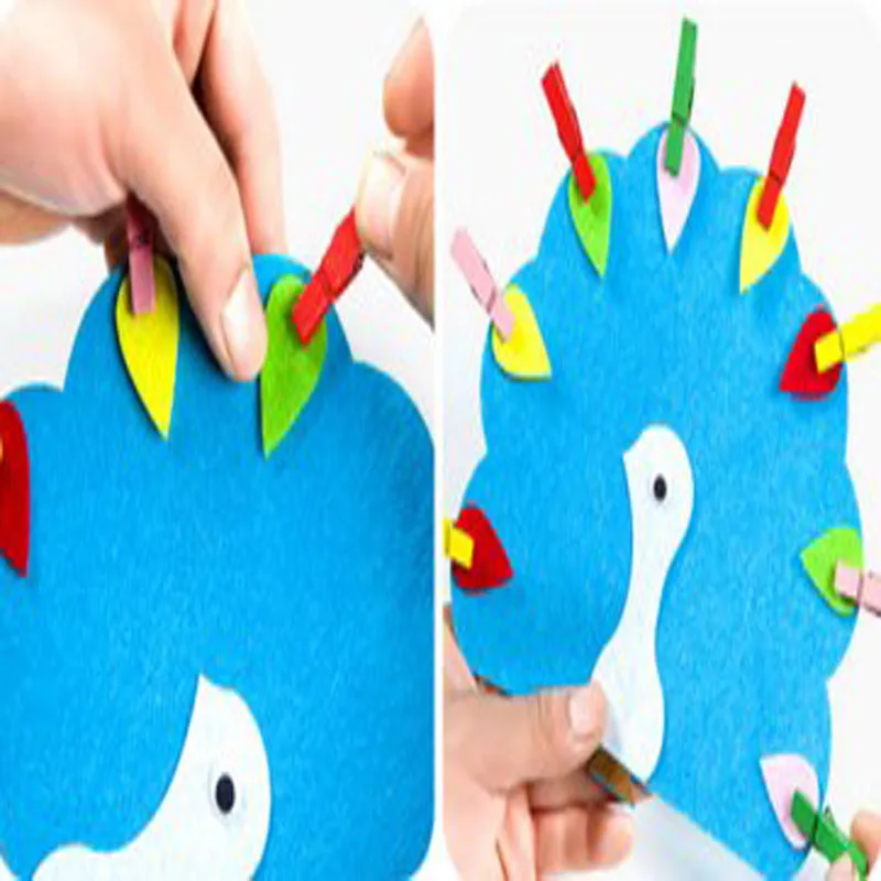 Amazing 6 Designs Clip Animals Sun Snowman Kids Early Learning Felt Fabric Children handmade Nonwoven Decoration DIY | Дом и сад