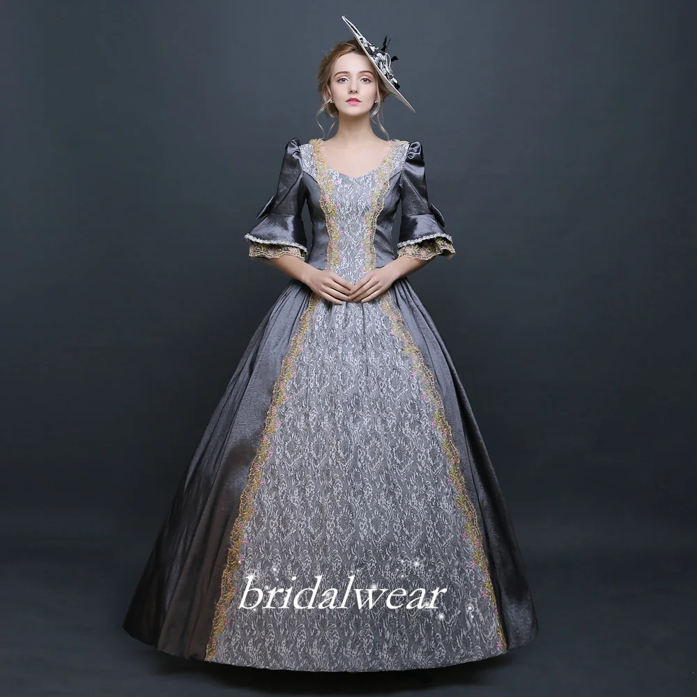 18th Century  Royal  Court  Retro Vintage Clothing Formal Gowns With Sweet-Heart Prom Rococo Victorian