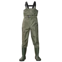 outdoor siamese pants breathable eu38 47 boots wading camo waterproof 3 layerpvc men women fishing wader strap overalls trousers