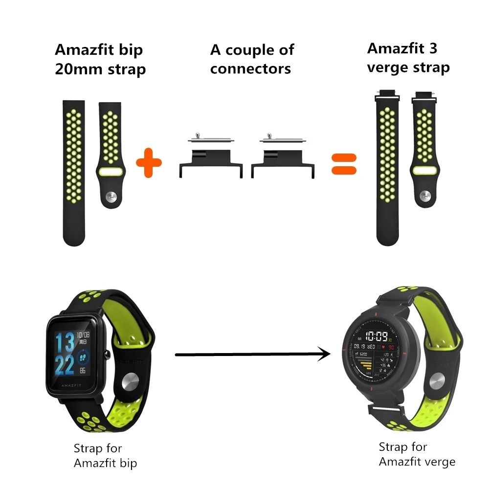 4 шт./лот соединитель ремешка для часов Xiaomi Huami Amazfit Verge 3 адаптер на запястье