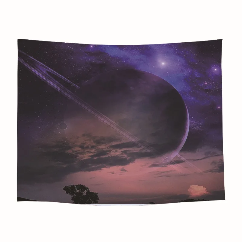 Psychedelic Night Starry Sky Stars Cosmic Galaxy Planet Universe Outer Space Tapestry Wall Hanging Cloth Tapestries Art Decor | Дом и сад
