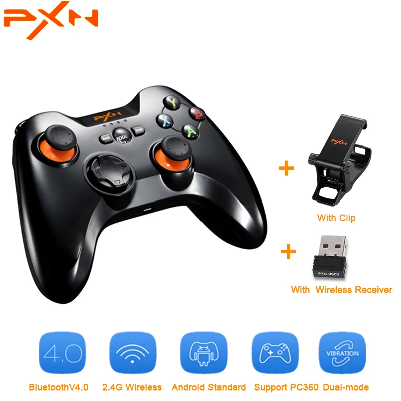 PXN-9613 беспроводной Bluetooth игровой контроллер съемная ручка кронштейн геймпад для