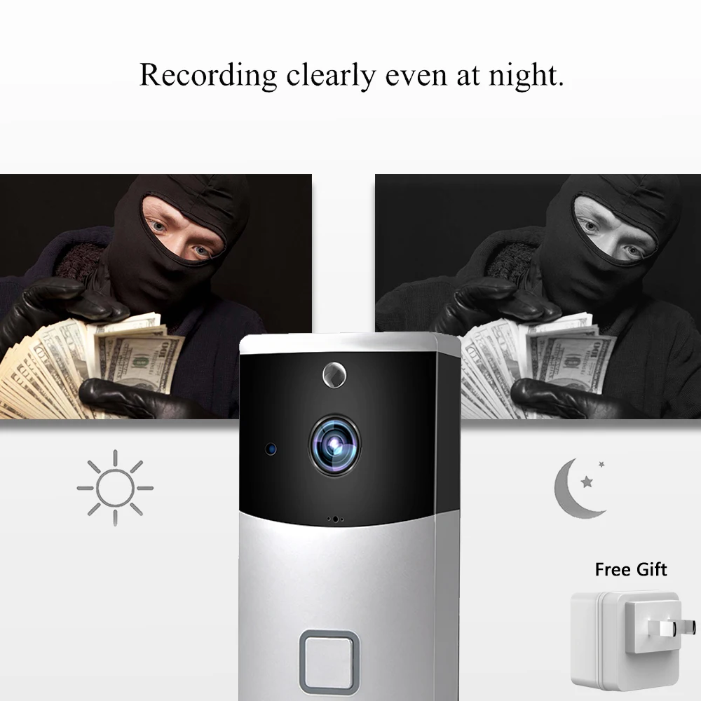 Timethinker WiFi видео дверной звонок беспроводной двусторонний US EU RF 2.0MP камера