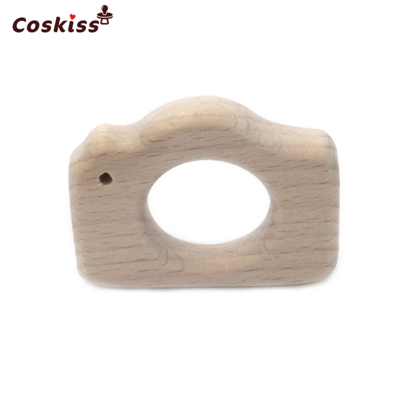 Mordedor de madera Natural hecho a mano para beb&eacute;, c&aacute;mara de madera de haya, colgante personalizado, respetuoso con el medio ambiente, seguro-4