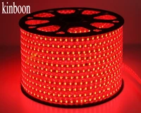 smd 5050 ac220v led strip flexible light 60ledm waterproof led tape led light with power plug 1m2m3m8m10m15m20m red color
