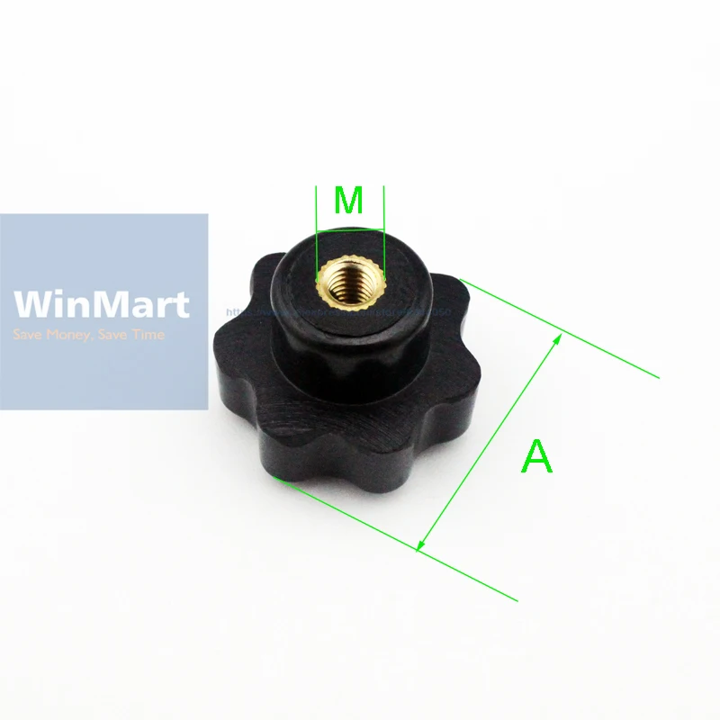6pcs M10 M5 M6 M8 Female Thread 40mm 25 30 32 OD Star Shaped Head handle Nuts Knob Clamping with through-hole | Обустройство дома