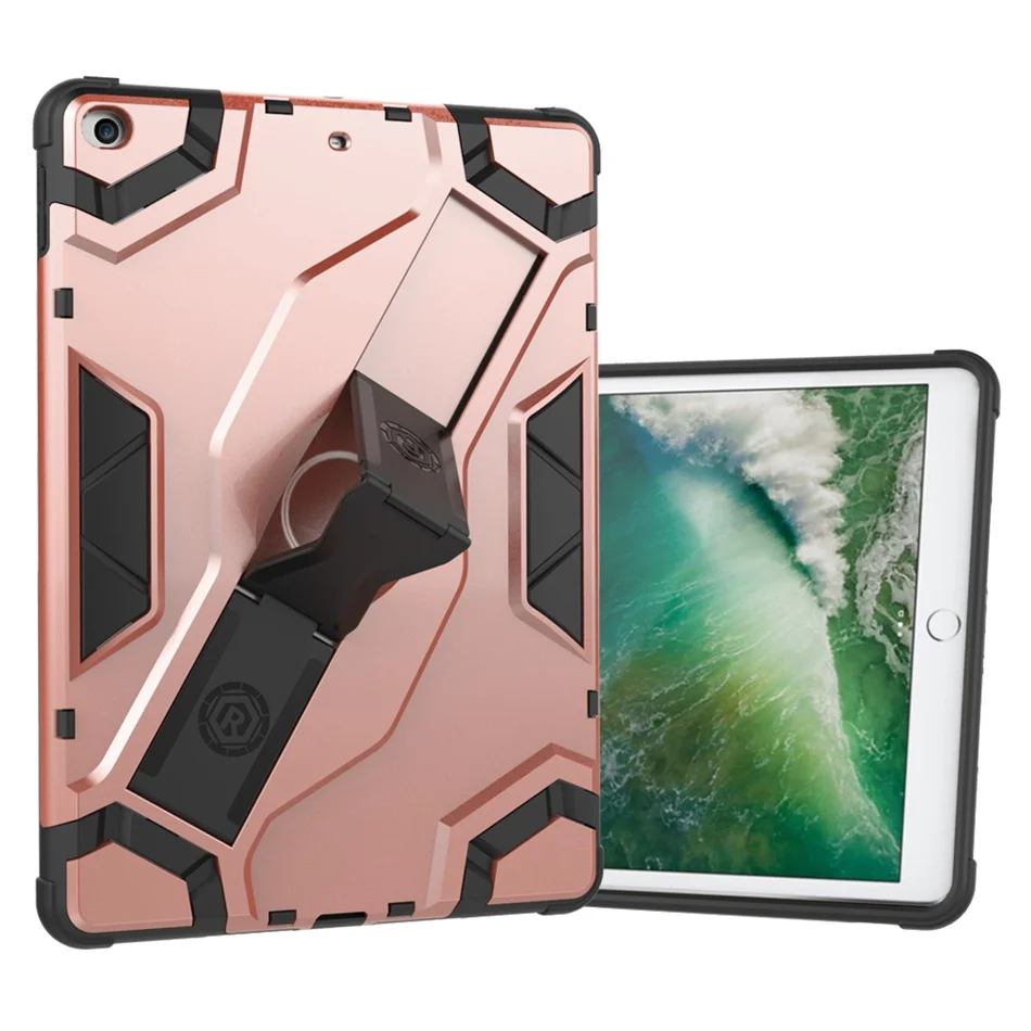 Гибридный защитный чехол Axbety для iPad Air 2/iPad 6, сверхмощный противоударный чехол для планшета для iPad 6, A1566, A1567, скрытый чехол-подставка - Color: rose gold