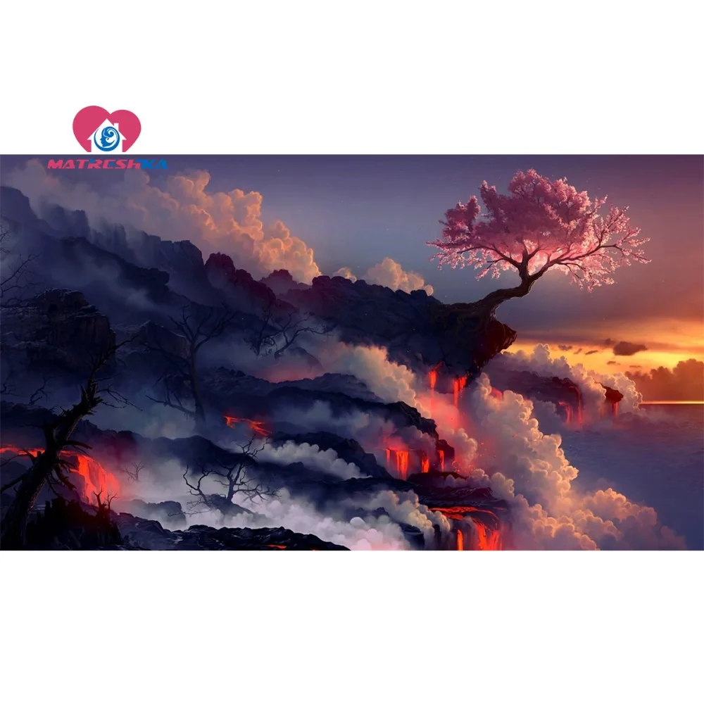 Алмазная вышивка Пейзаж Природа картина Стразы кристаллы 5d мозаика изображение