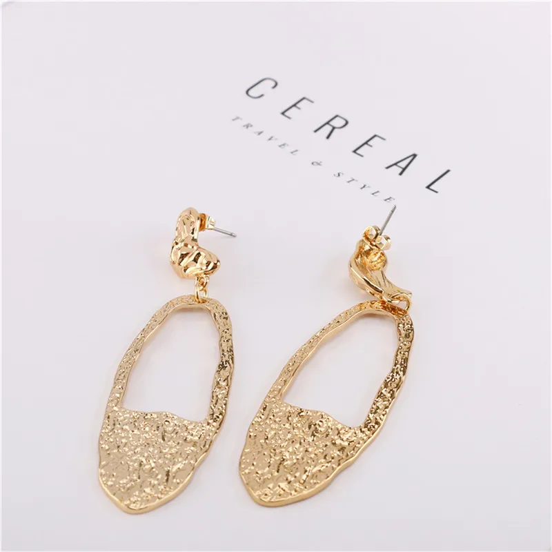 Bebeoso Gold Color Water Drop Earrings For Woman Trendy High Quality Long Pendients Oorbellen Metal Dangle 2018 | Украшения и