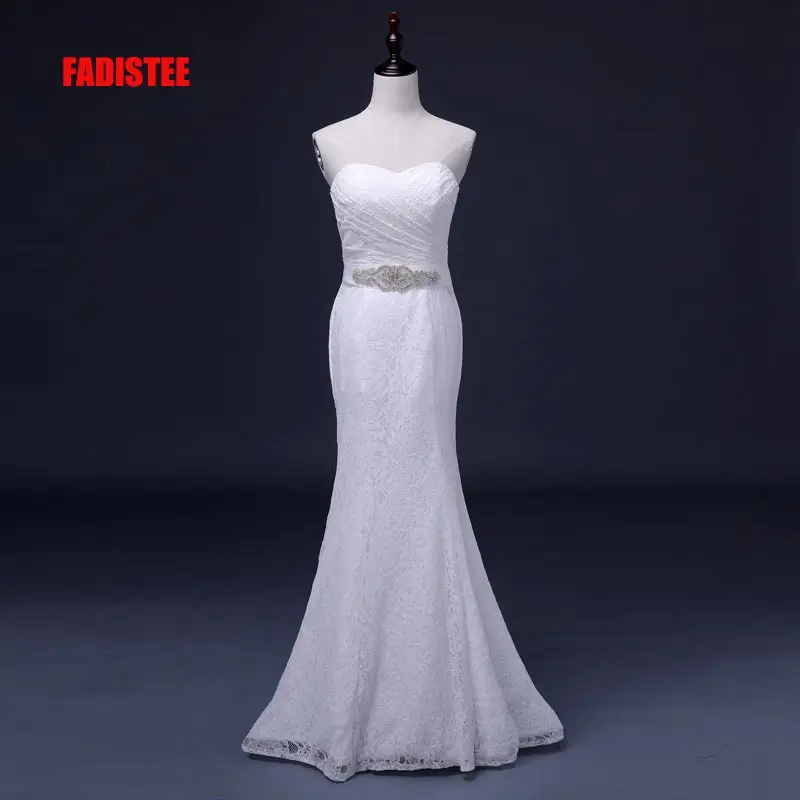 FADISTEE Новое прибытие Русалка длинное платье Вечерние платья Vestido de Festa Элегантный Пром вечерние платье Пром Кружева Кристалл pleat платье - Цвет: photo color