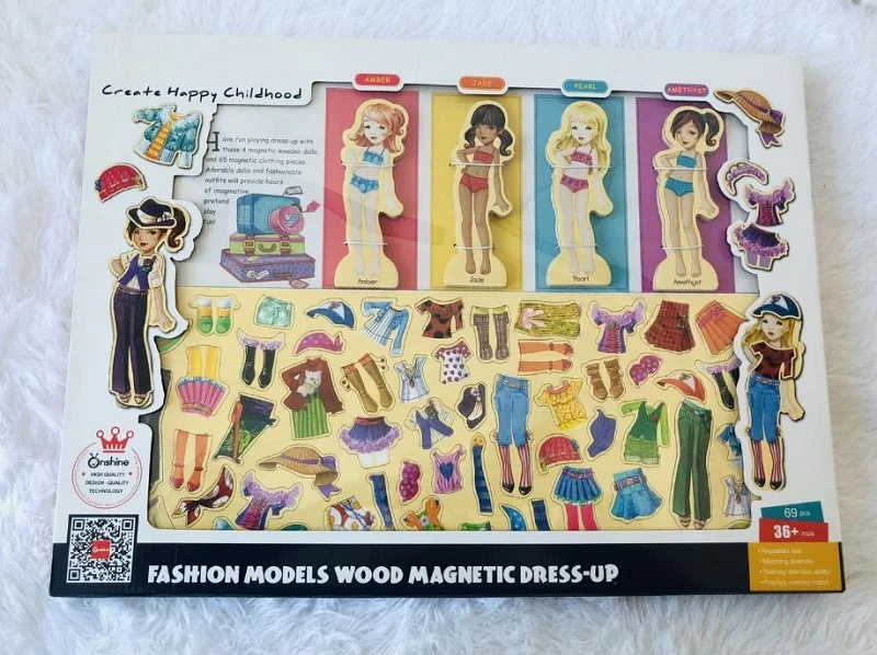 Милая игрушка пазл для девочек деревянное платье с чехлом хранения 63 предмета