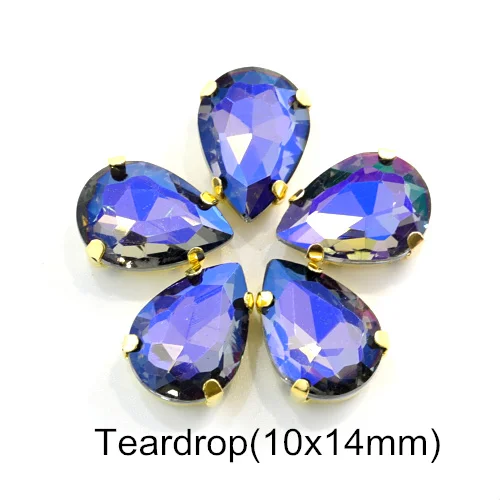 10X14mm-20PCS 20 шт черный бриллиант AB формы смешивания размеры пришить стразы с коготь Flatback Стекло шитье стразами камни для Сделай Сам одежда B1152 - Цвет: 10X14mm-20PCS