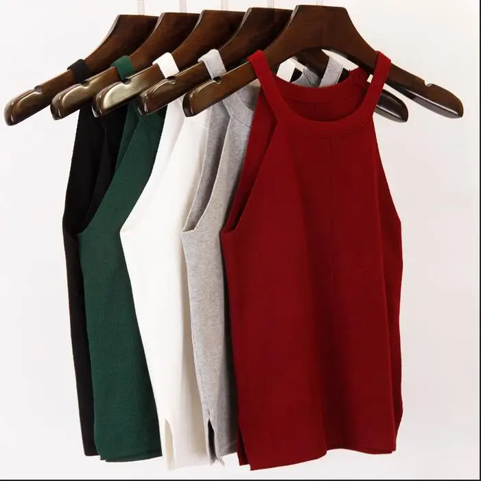 18 Летний Новый Модный женский вязаный жилет короткий дизайнерский топ майка без