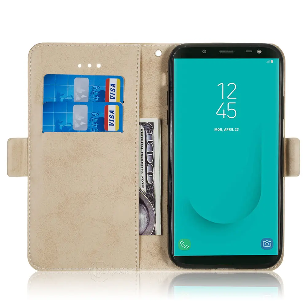 Ретро Чехол для Samsung Galaxy J6 2018 6J SM J600F/DS J600FN флип кошелек кожаный чехол телефона J 600 6
