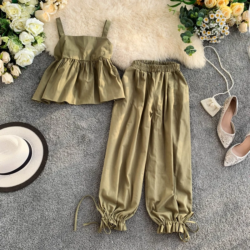 2019 Новый Модный женский комплект из двух предметов короткая рубашка на лямках +