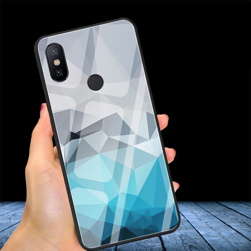 Модный чехол из закаленного стекла для Xiaomi Redmi S2 стеклянный RedmiS2 защитная задняя
