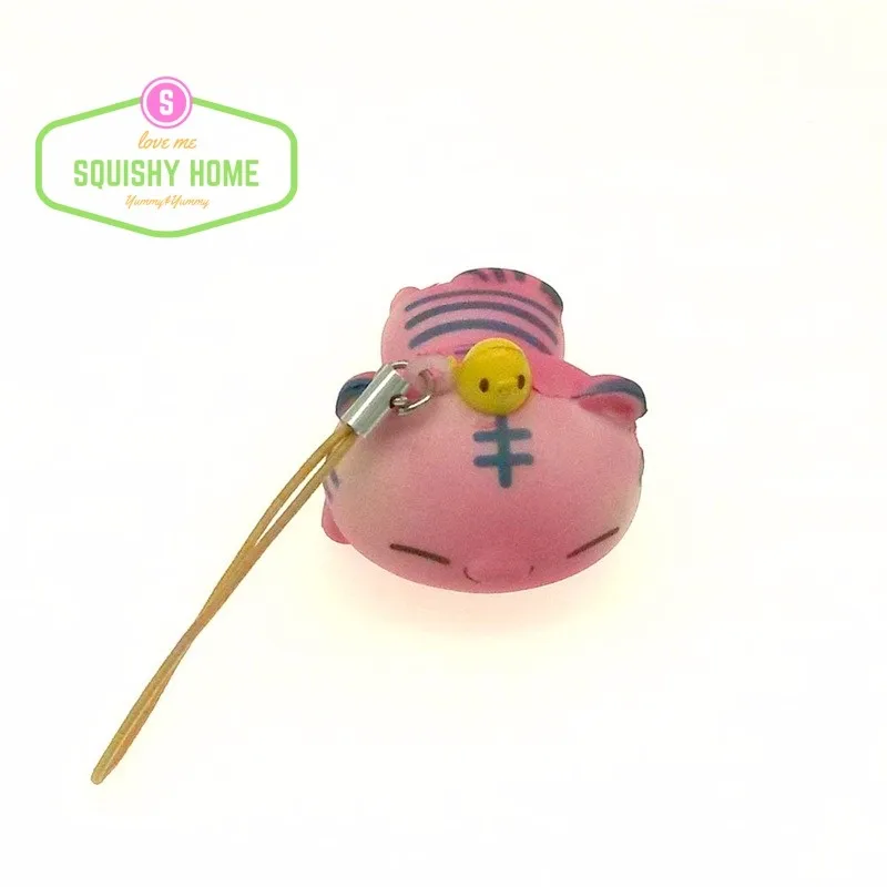 Kuutti Squishy случайный цельный розовый Kawaii Smile TIGER телефонный ремешок Yummy Sleeping / Face Up CUTE