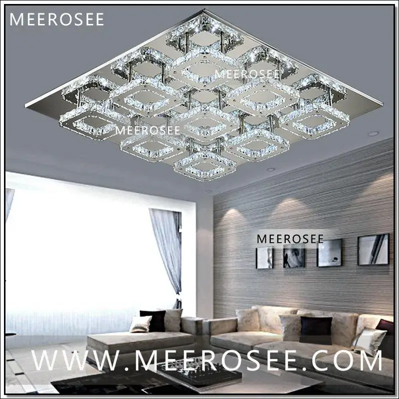 Квадратный светодиодный хрустальный светильник потолочный монтируемый на