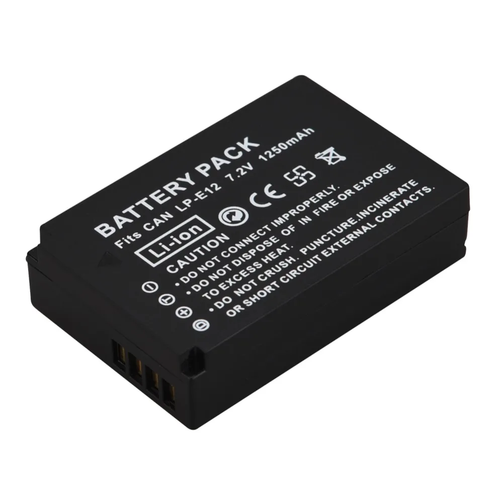 Аккумулятор для камеры Canon EOS 100D Kiss X7 Rebel SL1 M10 1250 мАч LPE12 LP E12 аккумулятор dslr|battery for