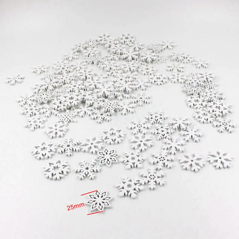 30/100PCs Wood Chip Sewing Buttons Scrapbooking Snowflake White 25mm Dia. Costura Botones Decorative Access | Дом и сад