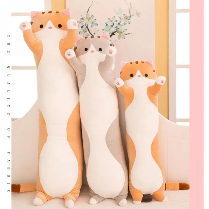 Милый плюшевый Кот кукла мягкая плюшевая подушка котенок кукла игрушка подарок для детей Девушка длинная кошка Кукла Плюшевая Игрушка Ленивый спящий Подушка ВЧ