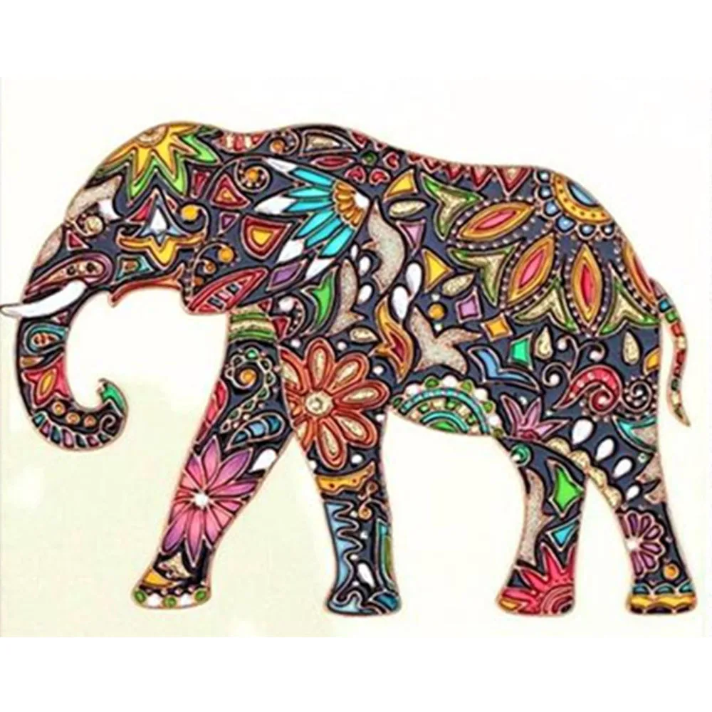 DIY Diamond Painting Kits Full Square Drill Crystal Embroidery Pictures Cross Stitch for Home Wall Decoration Animal Elephant | Канцтовары