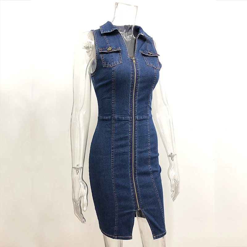 Colysmo Синее джинсовое платье сексуальное размера плюс летнее женское Vestido
