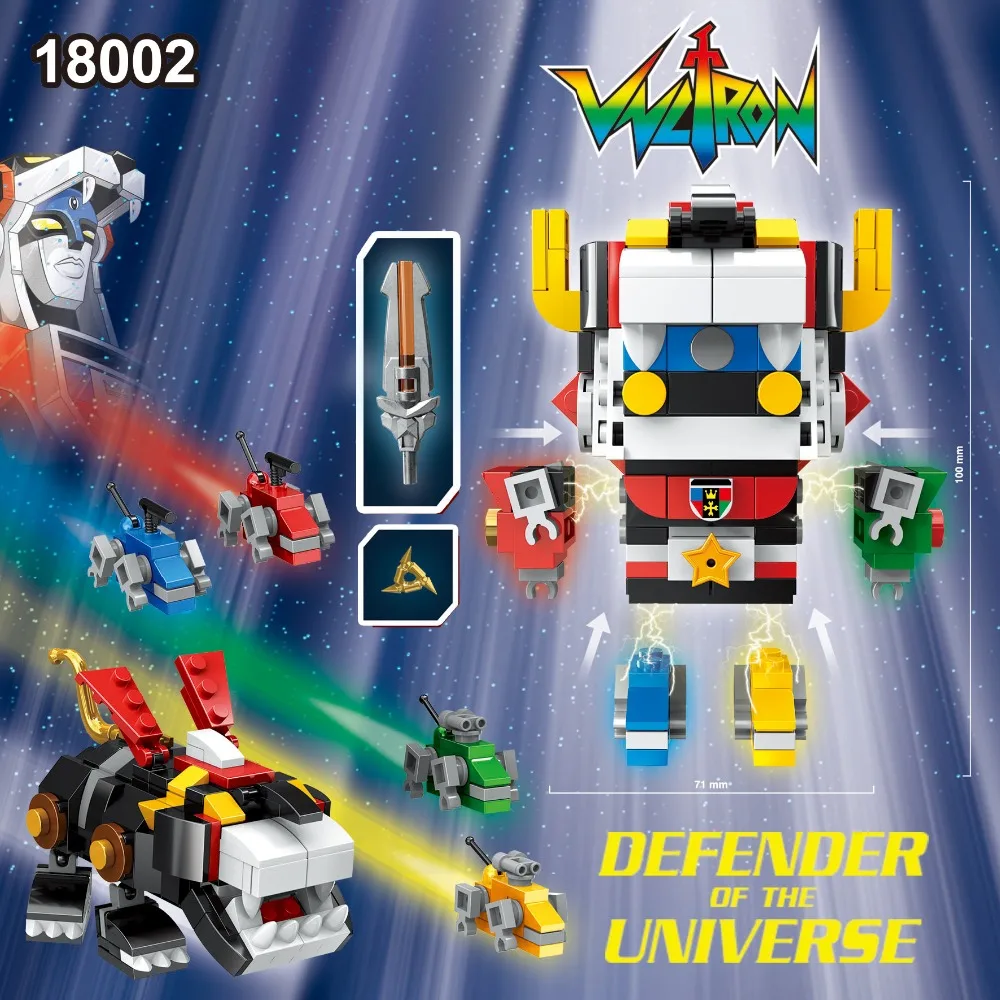 DECOOL 455 + шт 18002 идеи Voltron Brickheadz строительные блоки игрушки для Legoed Кирпичи детей 21311