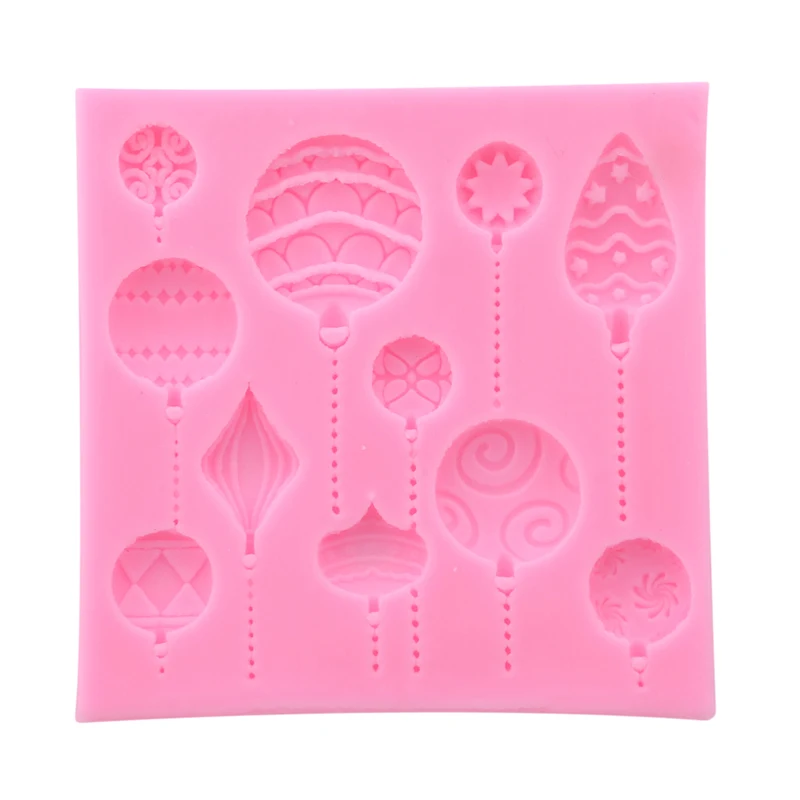 3D Рождественская тема красочные шары украшения силиконовая форма для помады