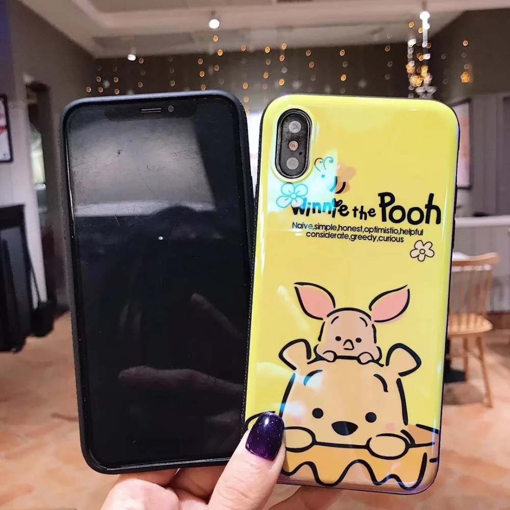 ZMASI Blue-ray Winnie Case Fundas for iPhone 7 8 6 6s Plus Phone Bag Cases X XR XS Max Cover Soft Smooth Capa |