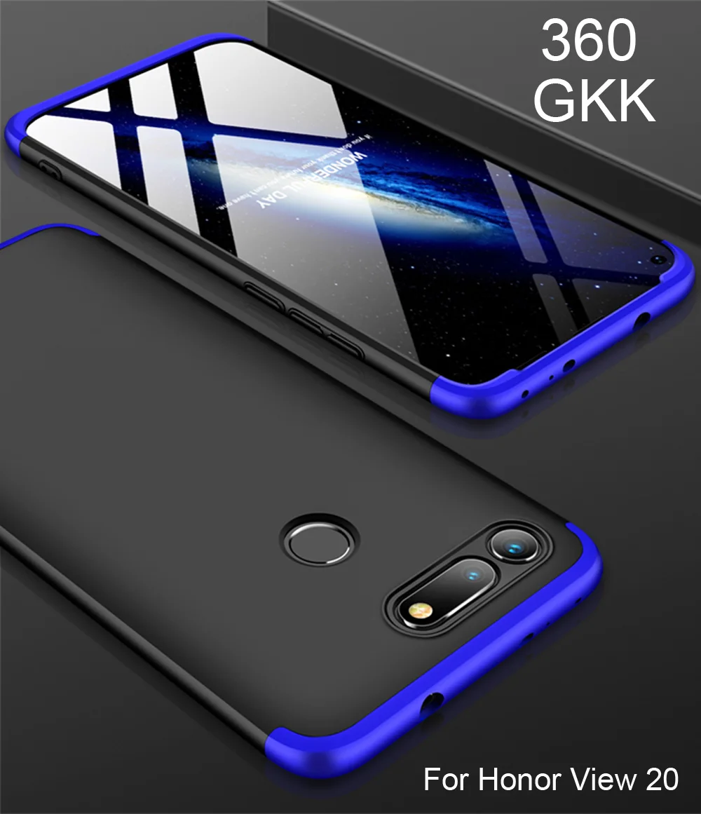 GKK чехол для Huawei Honor View 20 V20 360 полная защита с кольцом держателем на палец|Бамперы| |