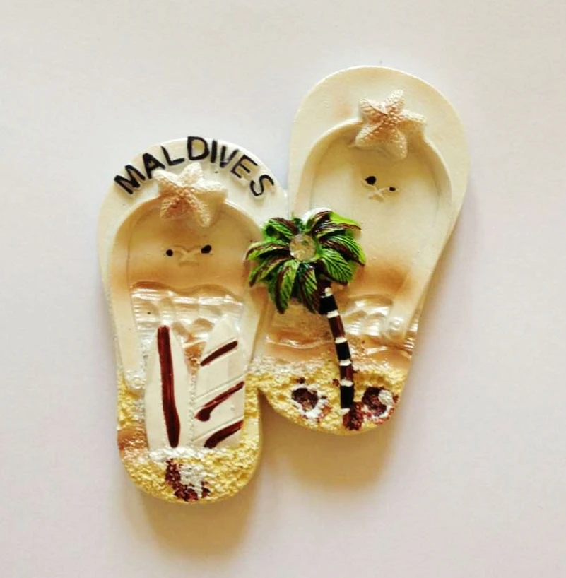Высококачественные Мальдивские тапочки с якорем и ножками 3D полимерные магниты