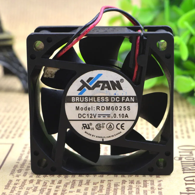 Новый оригинальный 2 проводной охлаждающий вентилятор RDM6025S 12 В 0.10A 6 см 6025|cooling fan|6cm