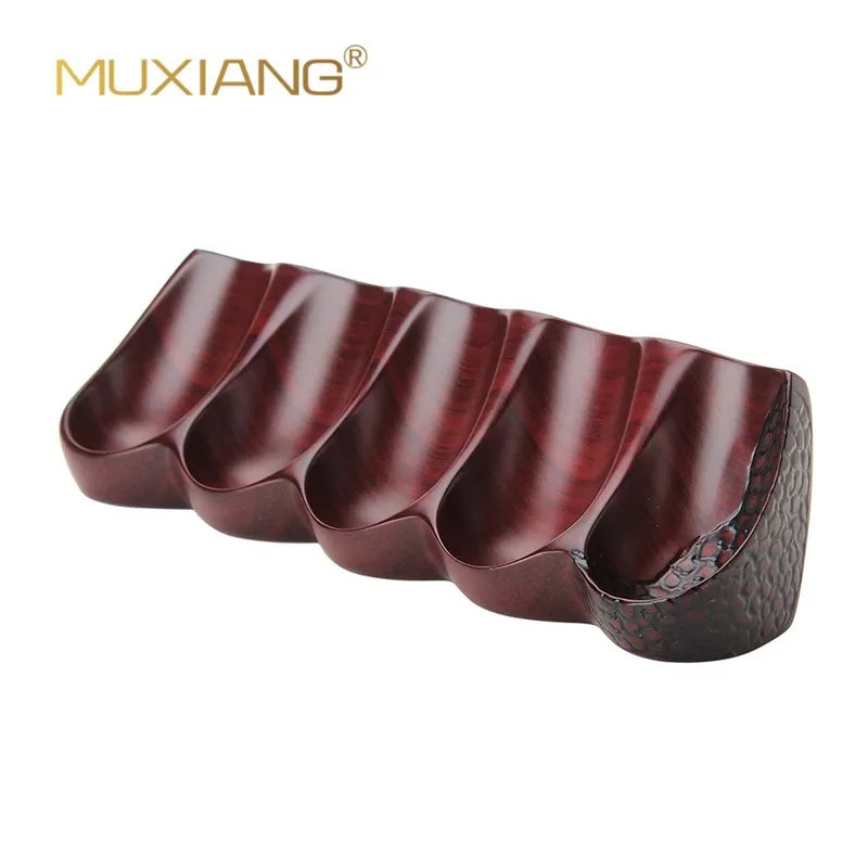 

MUXIANG Handmade Rosewood Smoking Pipe Stands 5 Pipes Engraving Tobacco Pipe Holder for fa0050dk