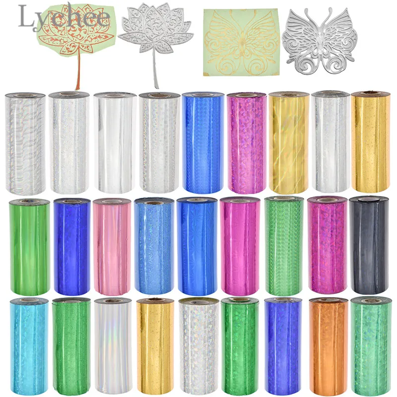 Lychee 16 см Широкий многоцветный горячего тиснения фольги бумага тисненая Лазерная