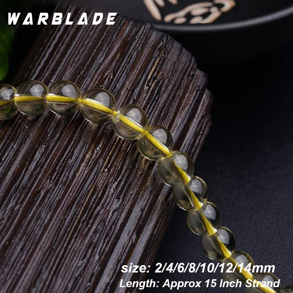 WarBLade AAAAAA бусины из натурального камня 6A цитрин круглые желтые с кристаллами 6 мм 8