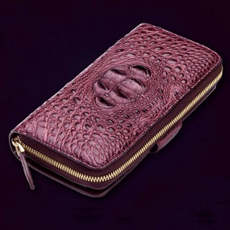 Женский кошелек hlt из натуральной кожи крокодила|clutch bag|handbag largewomen clutch |
