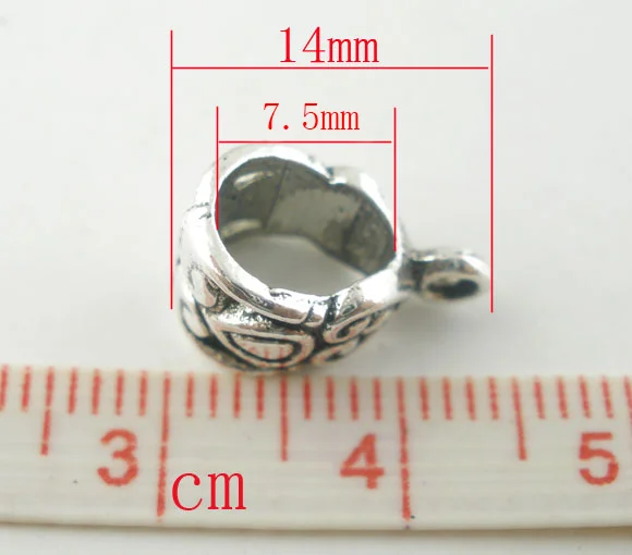 DoreenBeads 50 шт. тусклый серебристый цвет бисер Подходит для европейских шармов