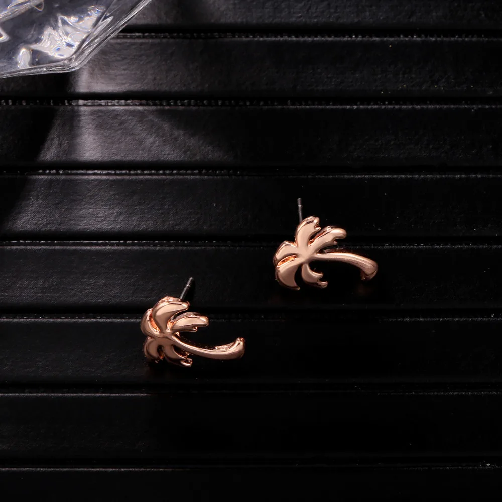 Bohemia Cute Coconut Tree Stud Earrings for Women Men Unisex Style Color Gold 2019 Fashion Jewelry Mother Gift | Украшения и