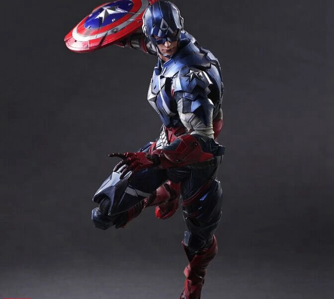 Play Arts Kai Captain America Super Hero Steve Rogers PA 27 см ПВХ фигурка кукла игрушки детский подарок