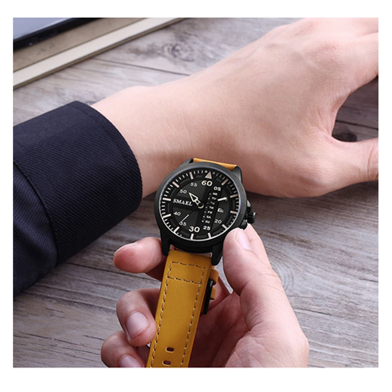 

Men's Watches Sport Watch SMAEL Fashion Brand 30M Waterproof Quartz Watch Man Leather Military Clock WristWatches relojes hombre