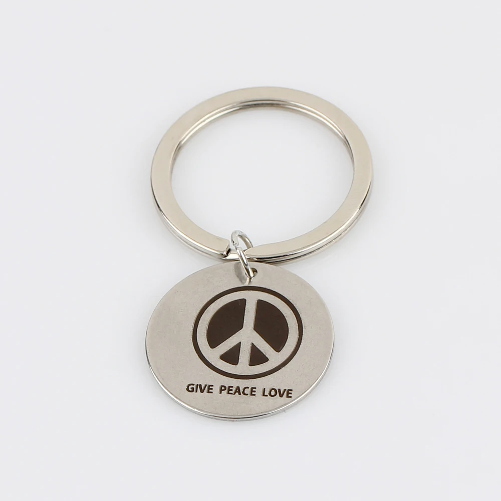Винтажный брелок с надписью GIVE PEACE LOVE модный мужской и женский кошелек сумка