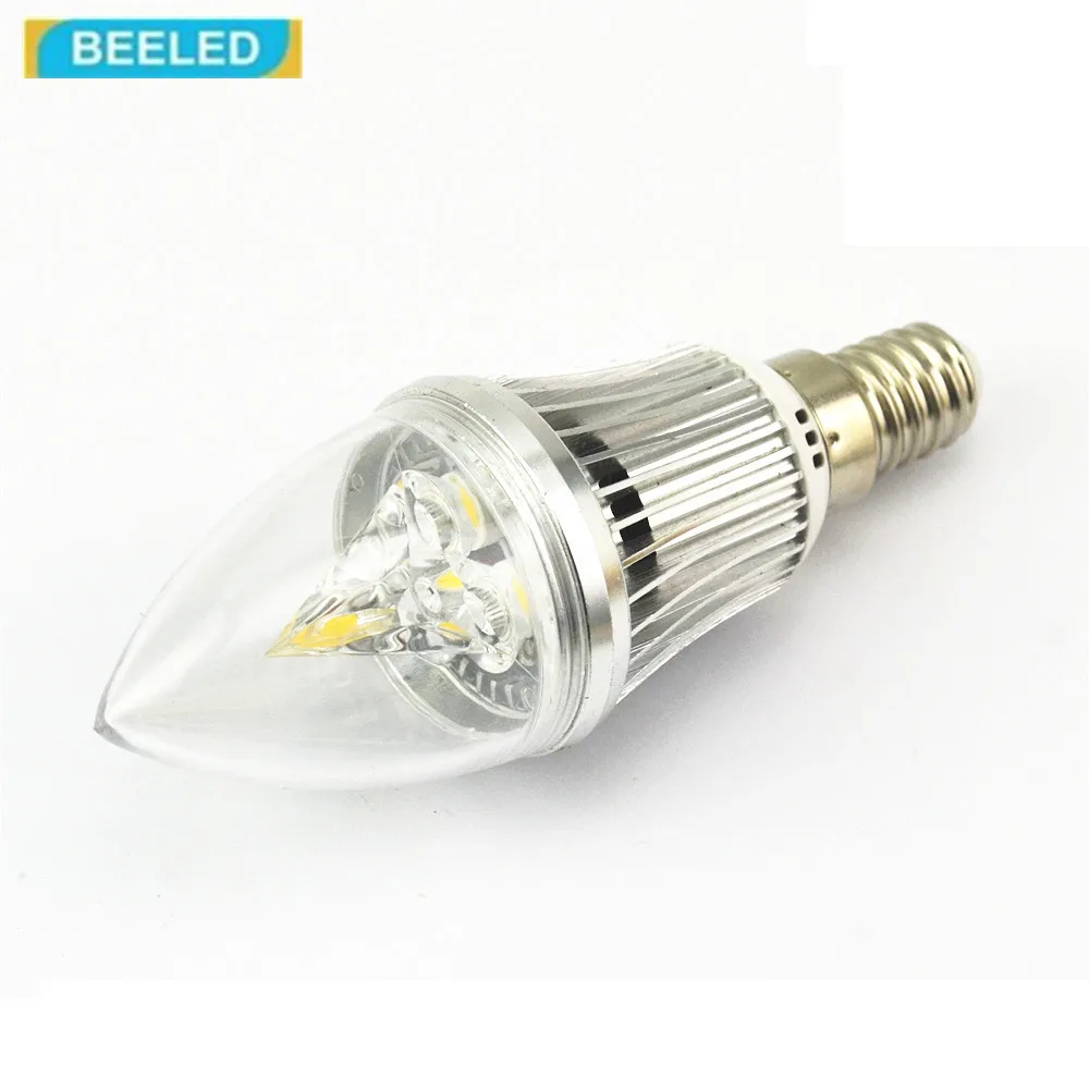 Светодиодная лампа E14 светодиодная в форме свечи из алюминия 3 Вт бесплатная